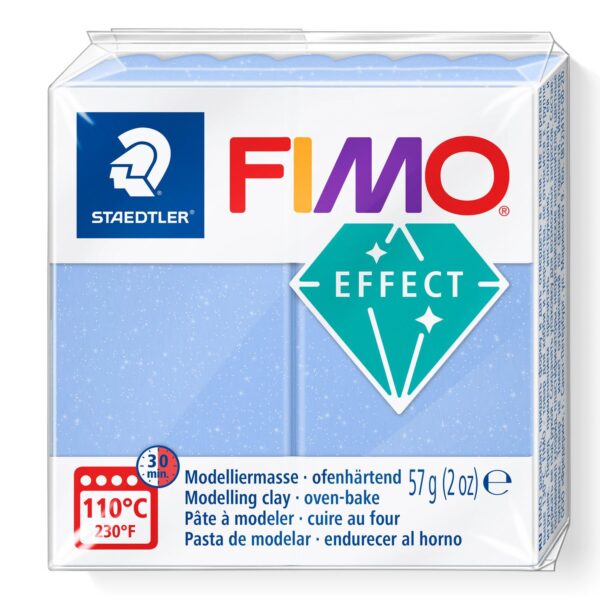 FIMO albastru agat, Effect 386 gemstone blue agate, 57g