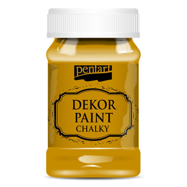 Vopsea decorativă galben muștar, Pentart Dekor Paint Chalky